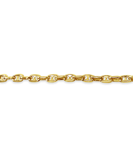 Anchor Mariner Solid White/Yellow/Rose Gold Handmade Bracelet , 5mm, 6.5-10 Inch