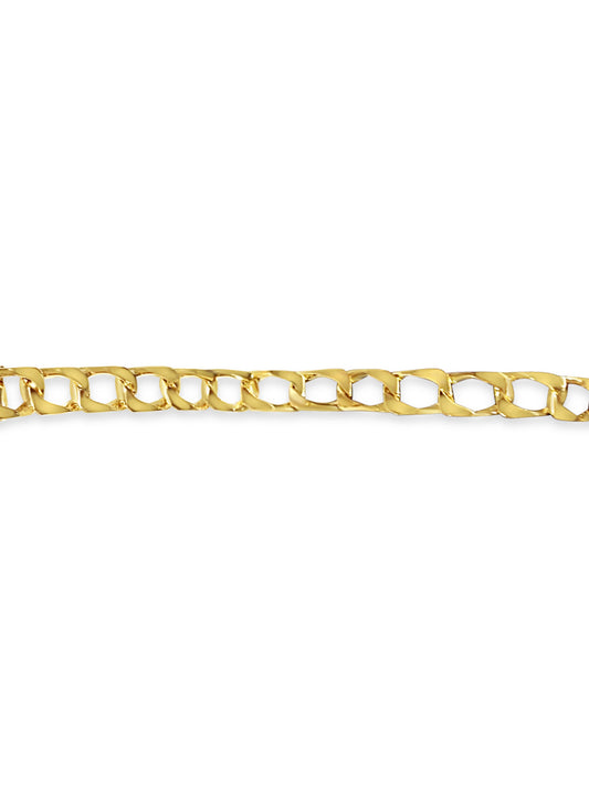Curb Solid White/Yellow/Rose Gold Handmade Necklace , 10mm, 16-30 Inch