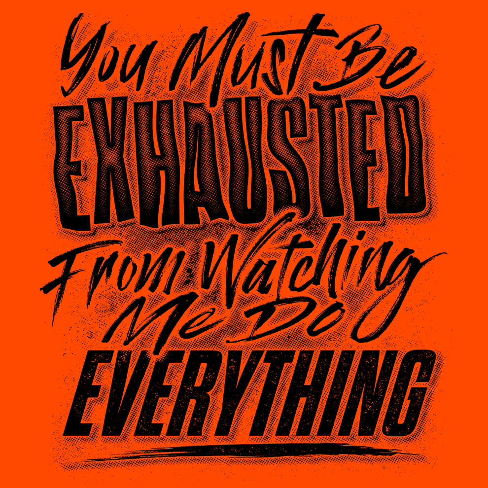 Exhausted - Long Sleeve Hi-Vis T-Shirt — photo 2 of 2