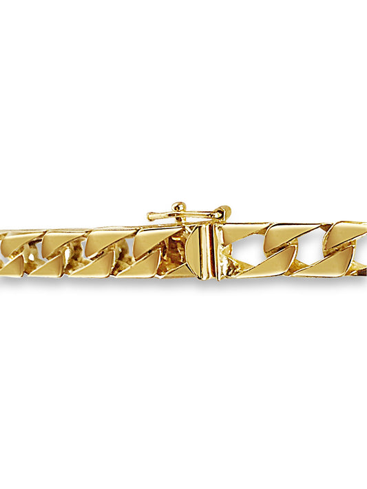 Curb Solid White/Yellow/Rose Gold Handmade Necklace , 7mm, 16-30 Inch