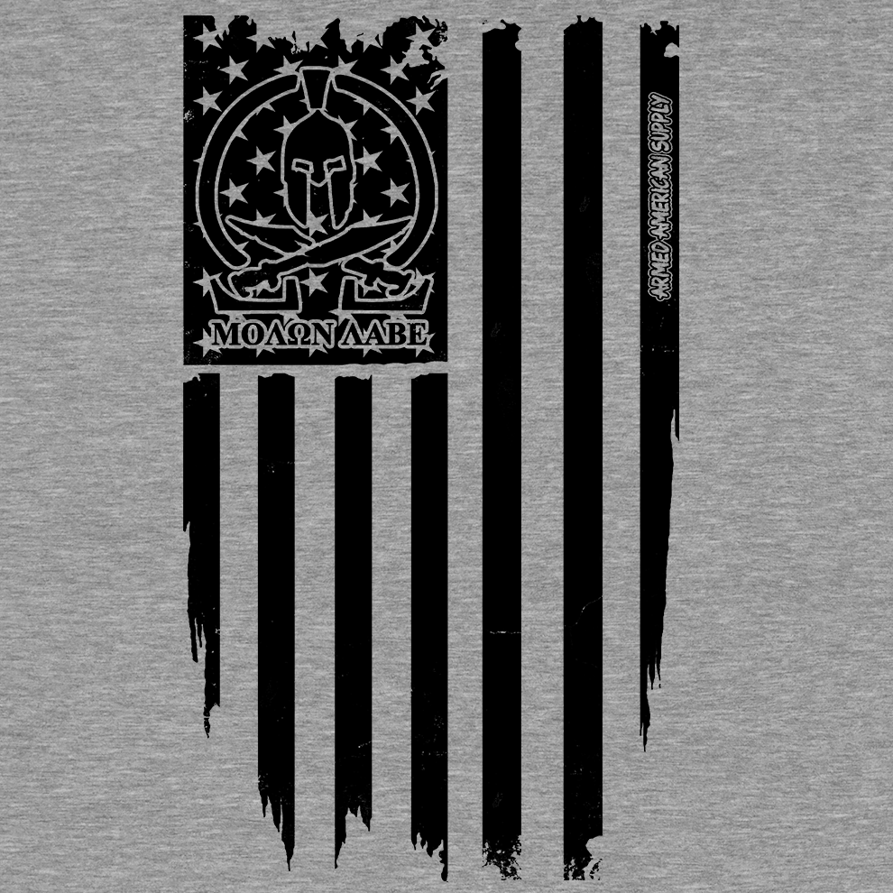 Molon Labe Ghost Flag - Safety Yellow T-Shirt — photo 4 of 4