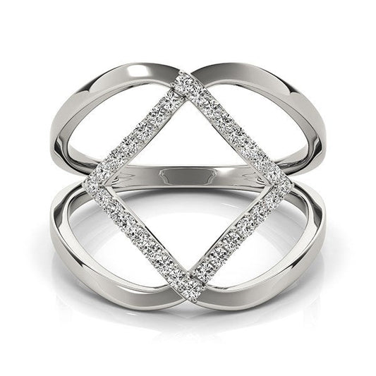 14k White Gold Interlaced Design Diamond Ring (1/5 cttw) — photo 2 of 8