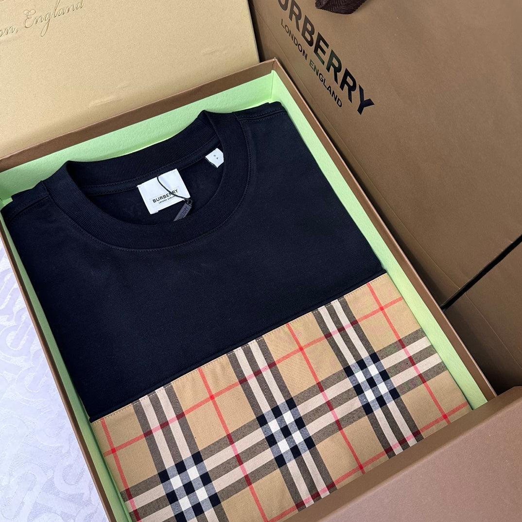 Burberry T-Shirt Without Collar 'Black & Beige' – Luxury Casual Wear
