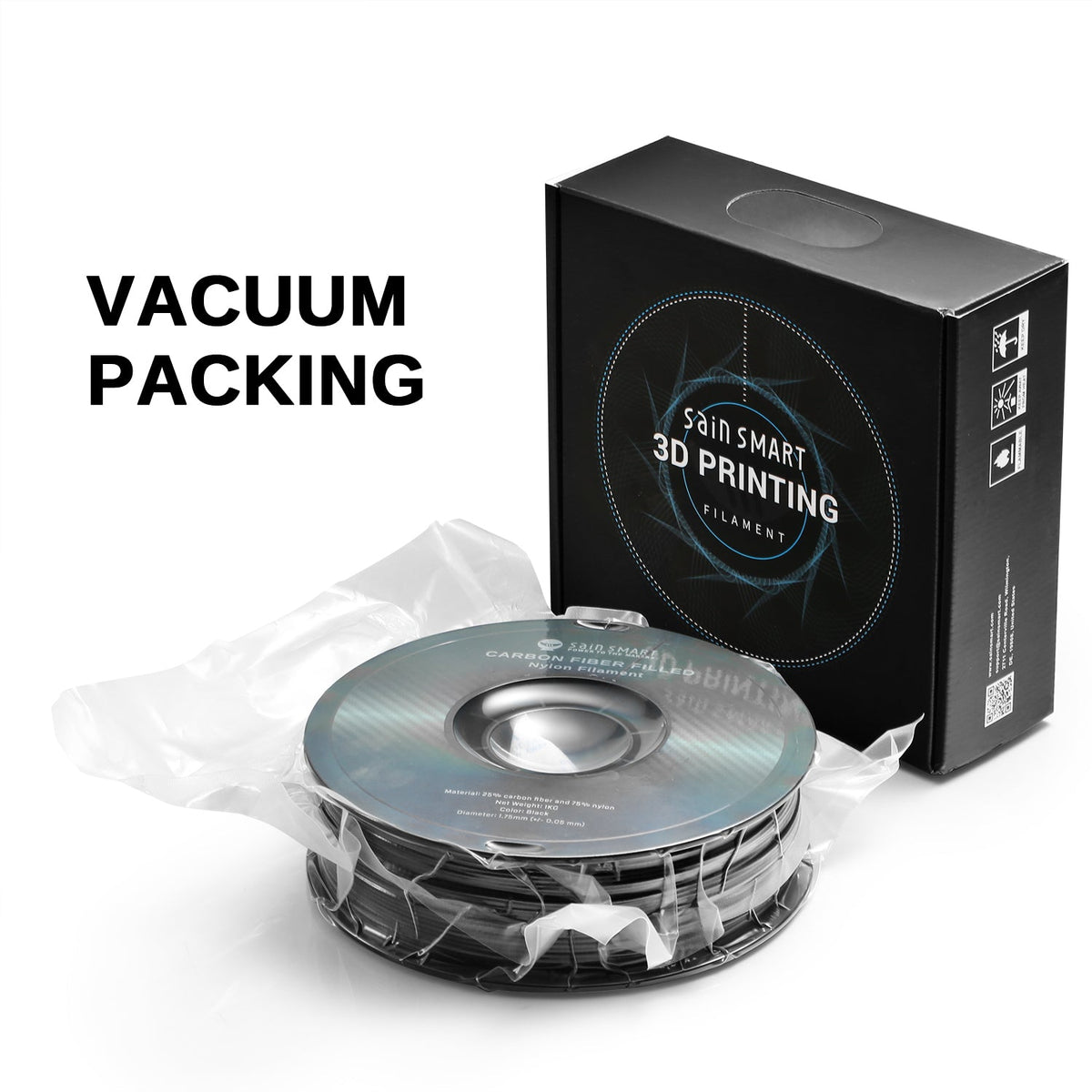 Nylon+ Carbon Fiber Filament 1.75mm 1kg/2.2lb, Black — photo 7 of 7