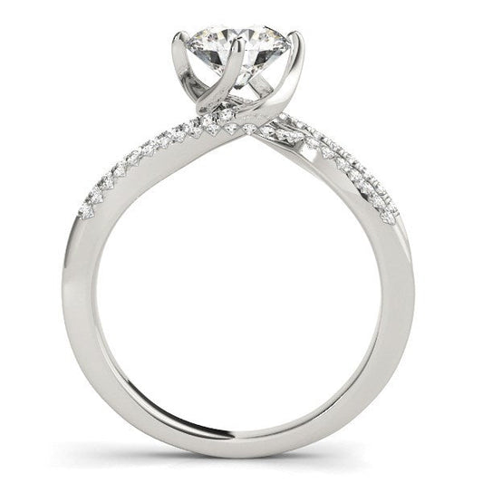 14k White Gold Spiral Design Pronged Diamond Engagement Ring (1 1/8 cttw) — photo 2 of 4