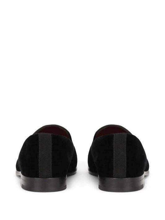 Dolce & Gabbana Logo Velvet Loafers