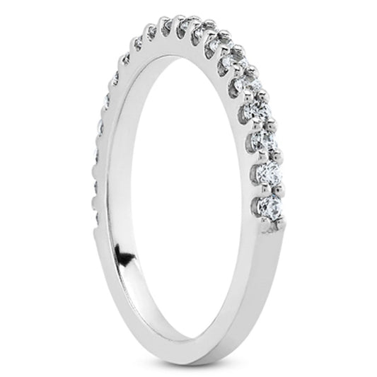 14k White Gold Shared Prong Diamond Wedding Ring Band with U Settings — photo 2 of 4