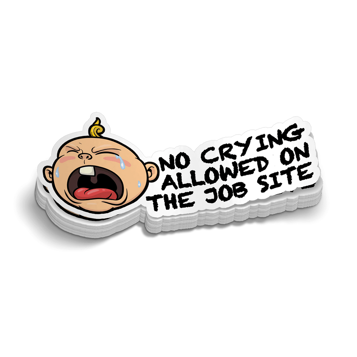 No Crying - Hard Hat Decal