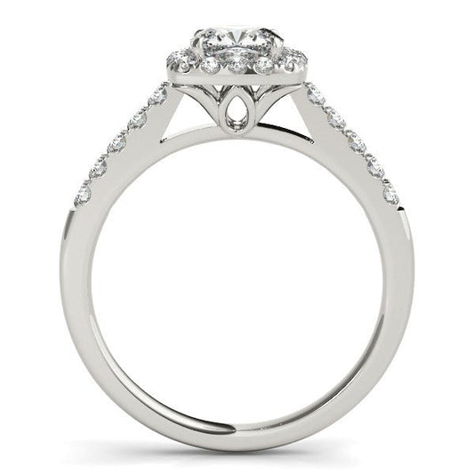 14k White Gold Square Outer Shape Round Diamond Engagement Ring (3/4 cttw) — photo 2 of 4