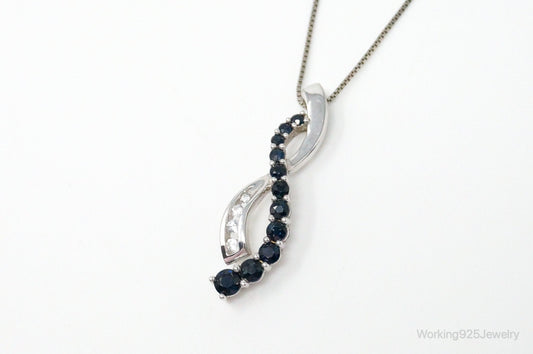 Designer Alwand Vahan Sapphire Cubic Zirconia Sterling Silver Necklace
