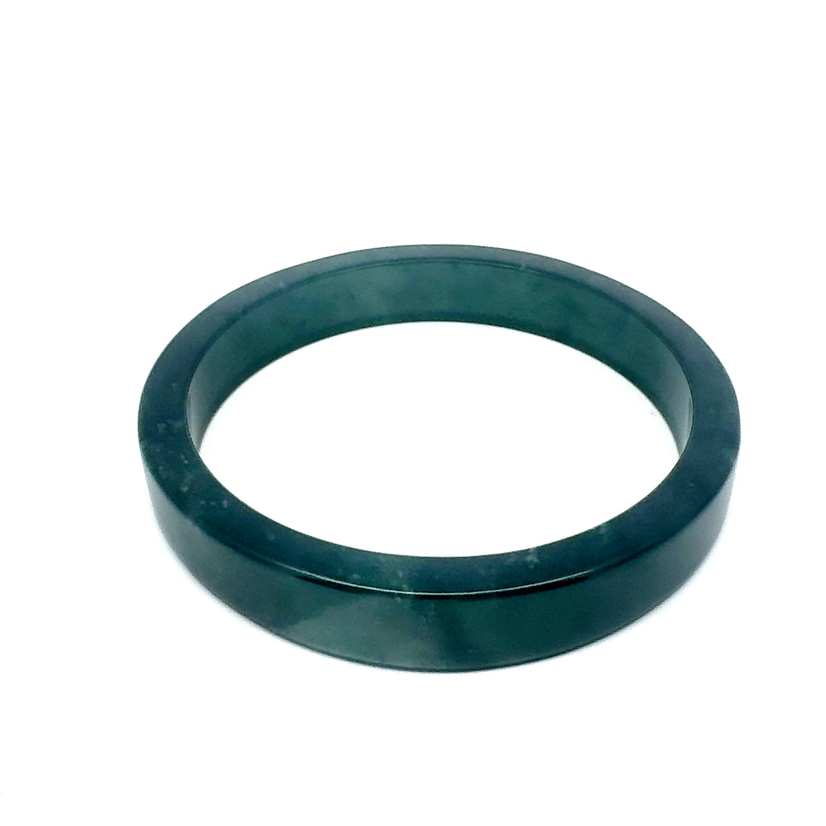 69.5 mm Princesa Blue Guatemalan Jadeite Square-Edge Bangle, Natural Mottling