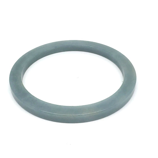 60 mm Celestial Blue Guatemalan Jadeite Square-Edge Bangle, Grey-Blue Tones