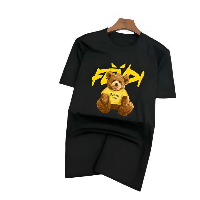 Fendi T-Shirt Bear without Collar 'Black-Yellow'