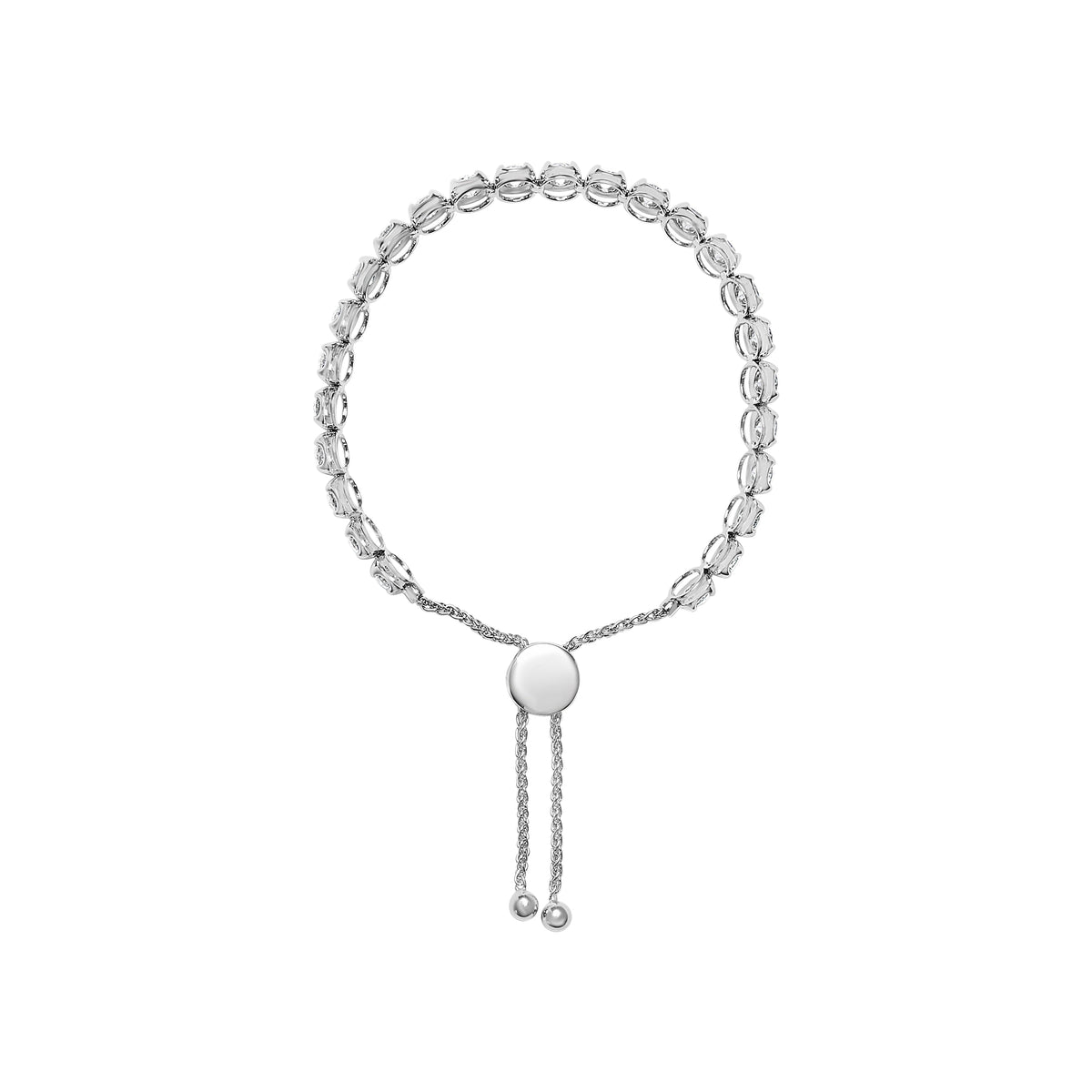 14K White Gold 6.00 Cttw Diamond 4â€-10†Adjustable Bolo Tennis Bracelet (I-J Color, I1-I2 Clarity)