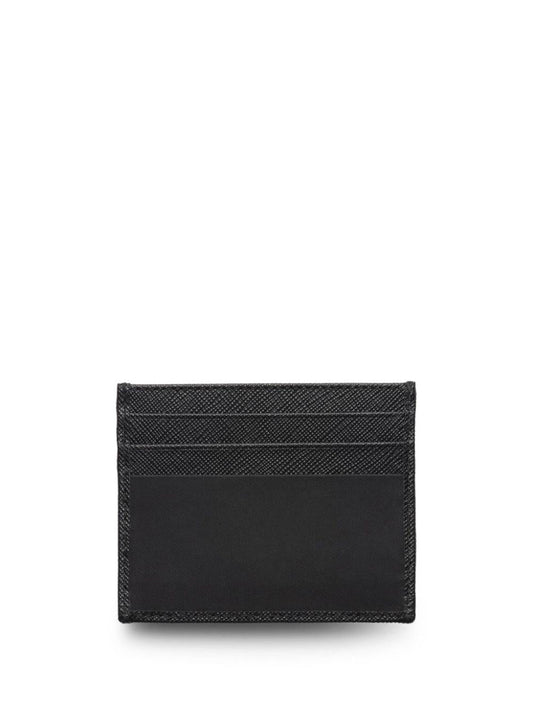 PRADA Mini Saffiano Card Case with Logo Triangle