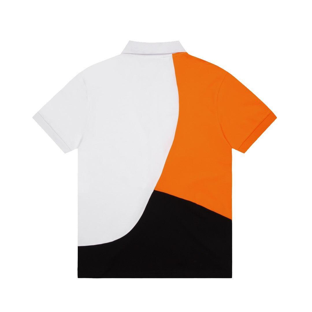 Lacoste T-Shirt with Collar 'Orange-White-Black'