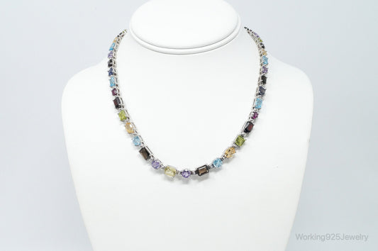 Vintage Multi Stone Sterling Silver Necklace — photo 2 of 10