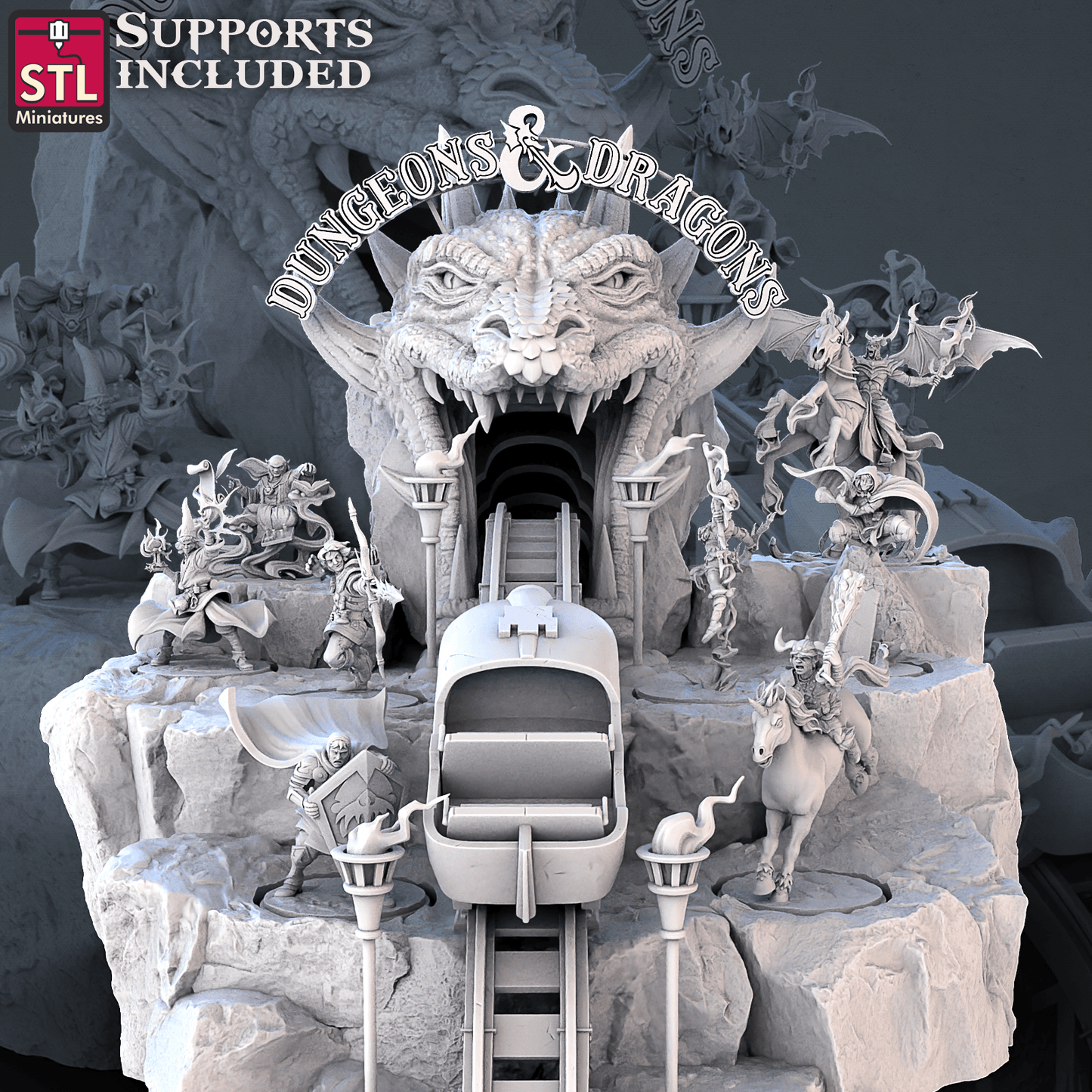3D Printed STL Miniatures Dungeon Master DnD Tribute Set 28mm - 32mm War Gaming D&D