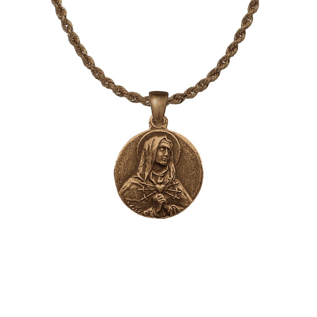 Vintage Bronze Seven Sorrows Medal