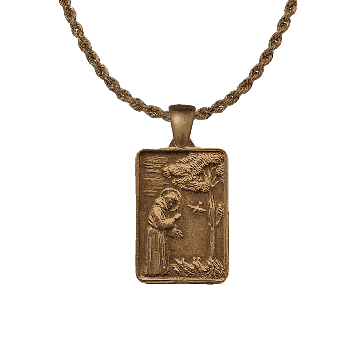 Vintage Bronze St. Francis & St. Chiara Medal