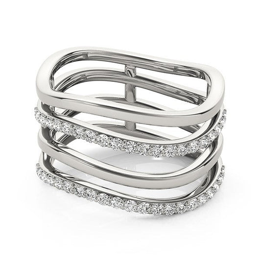 14k White Gold Multiple Band Design Ring with Diamonds (3/8 cttw) — photo 2 of 8