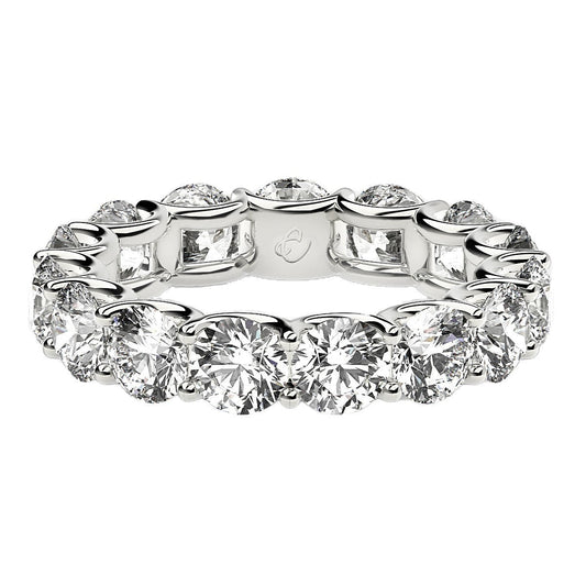 Round Cut Lab Grown Diamond Eternity Ring in 14k White Gold (5 cttw FG/VS2) — photo 2 of 10