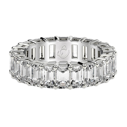 Emerald Cut Lab Grown Diamond Eternity Ring in 14k White Gold (6 cttw FG/VS2) — photo 2 of 10