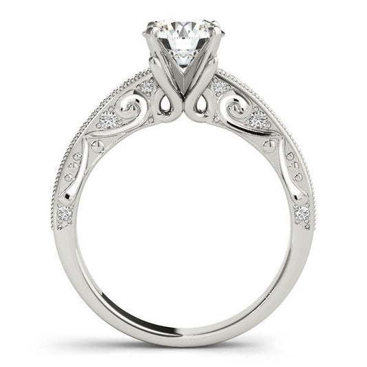 14k White Gold Antique Pronged Round Diamond Engagement Ring (1 1/8 cttw) — photo 2 of 4