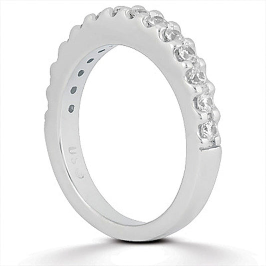 14k White Gold Shared Prong Diamond Wedding Ring Band — photo 2 of 4
