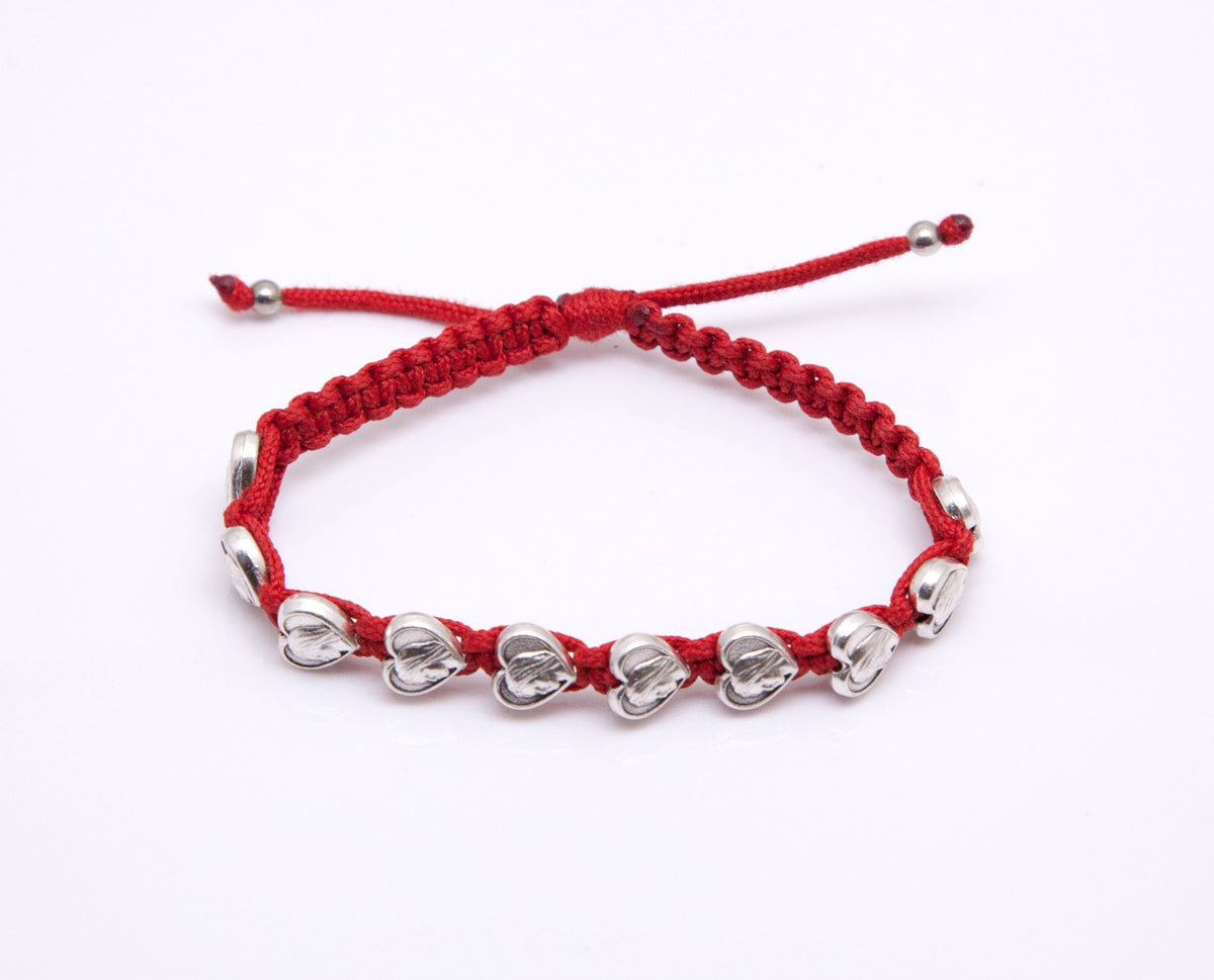 Our Lady of Medjugorje Rosary Bracelet - Red Cord