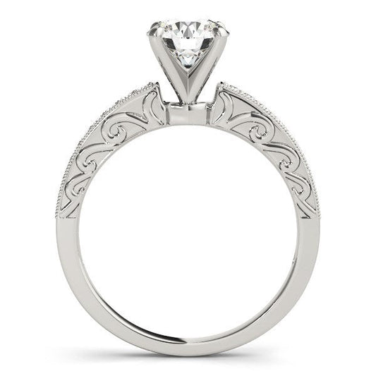 14k White Gold Antique Style Diamond Engagement Ring (1 1/8 cttw) — photo 2 of 4