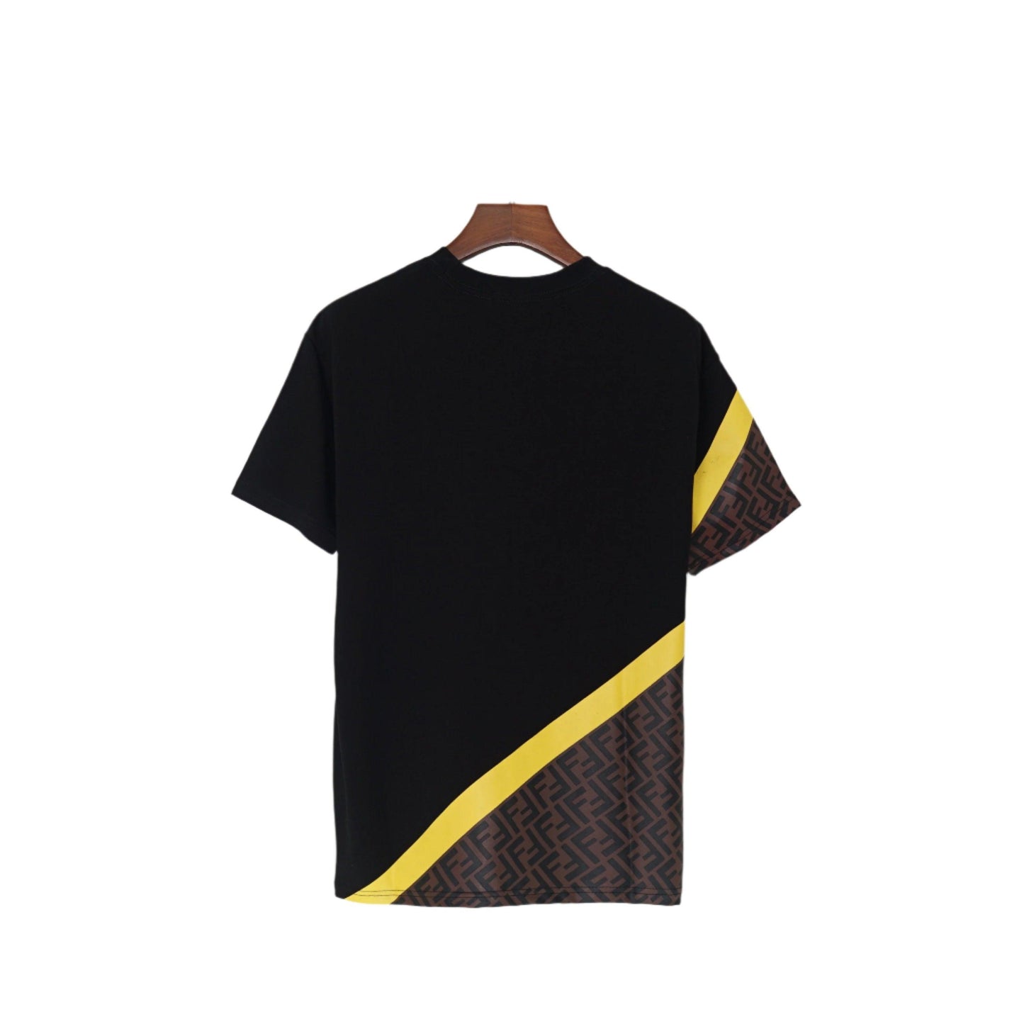 Fendi T-Shirt without Collar 'Black-Brown-Yellow'