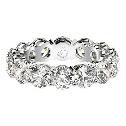 Round Cut Lab Grown Diamond Eternity Ring in 14k White Gold (6 cttw FG/VS2) — photo 2 of 10