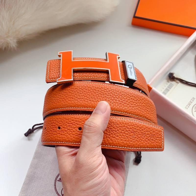 Hermes Men Orange Buckle Belt 'Orange'