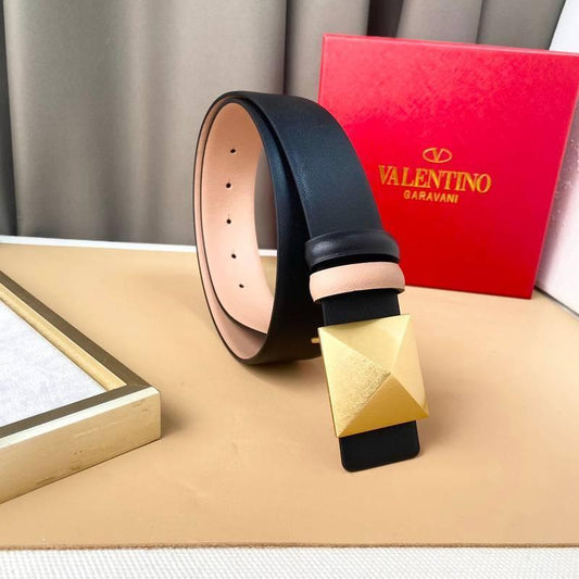 Valentino Garavani One Stud Belt 'Black/Beige'