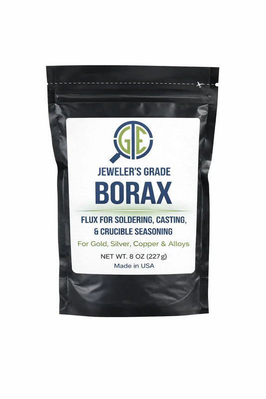 Jeweler’s Grade Borax Flux 8 oz + Ceramic Crucible Gold Silver Glaze Casting Kit