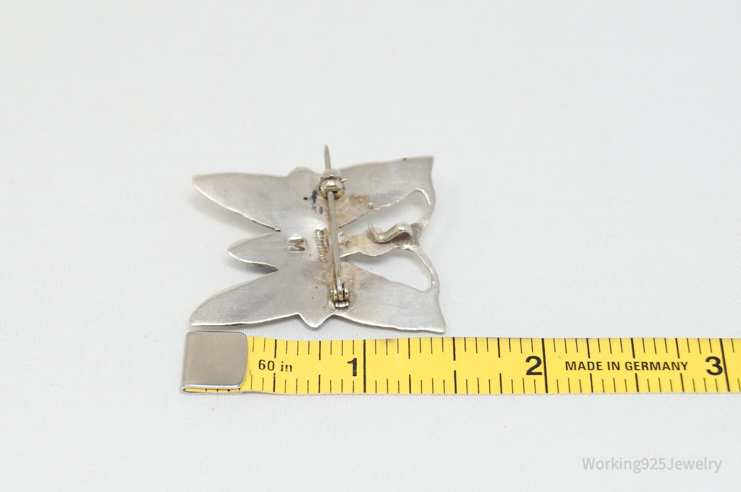 Vintage Native American Wilbur Musket Jr Navajo Sterling Silver Brooch Pendant