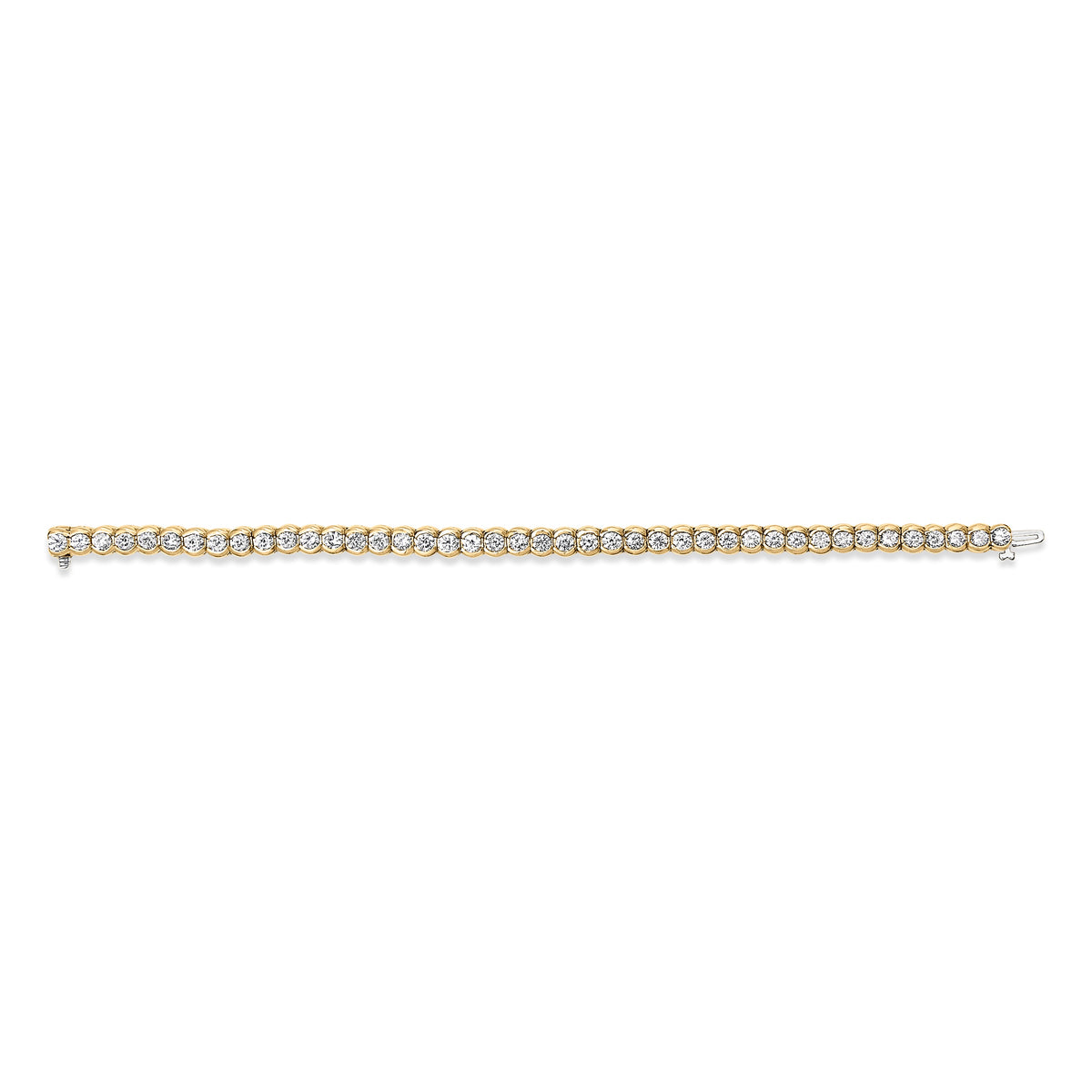 14K Yellow Gold 8.00 Cttw Half Bezel Set Diamond Tennis Bracelet (H-I Color, SI2-I1 Clarity) - 7" Inches