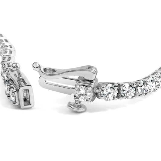 14K White Gold 5.0 Cttw Lab Grown Diamond Tennis Bracelet (F-G Color, VS1-VS2 Clarity) - 7.25" Inches