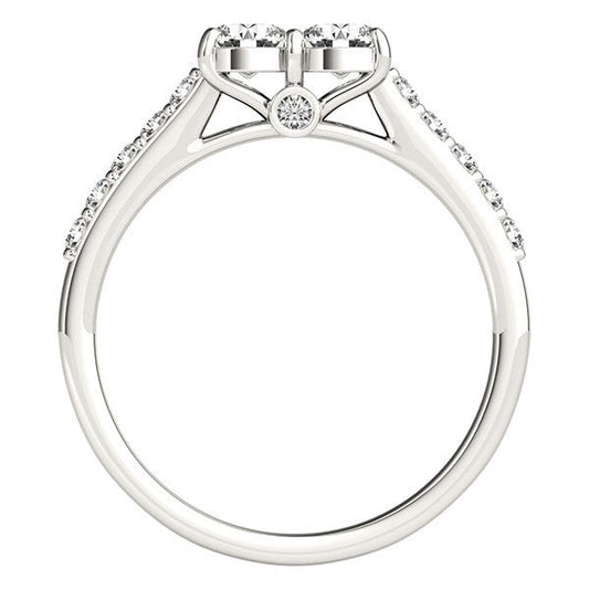 14k White Gold Round Two Stone Diamond Ring (3/4 cttw) — photo 2 of 6