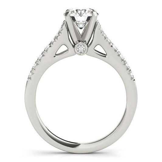 14k White Gold Split Shank Prong Set Diamond Engagement Ring (1 3/8 cttw) — photo 2 of 4