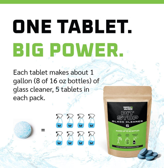 WASH&WHIPS Pit Stop Glass Cleaner / All Surface Cleaner Refill Tablets (Makes 5 Gallons) — photo 2 of 10
