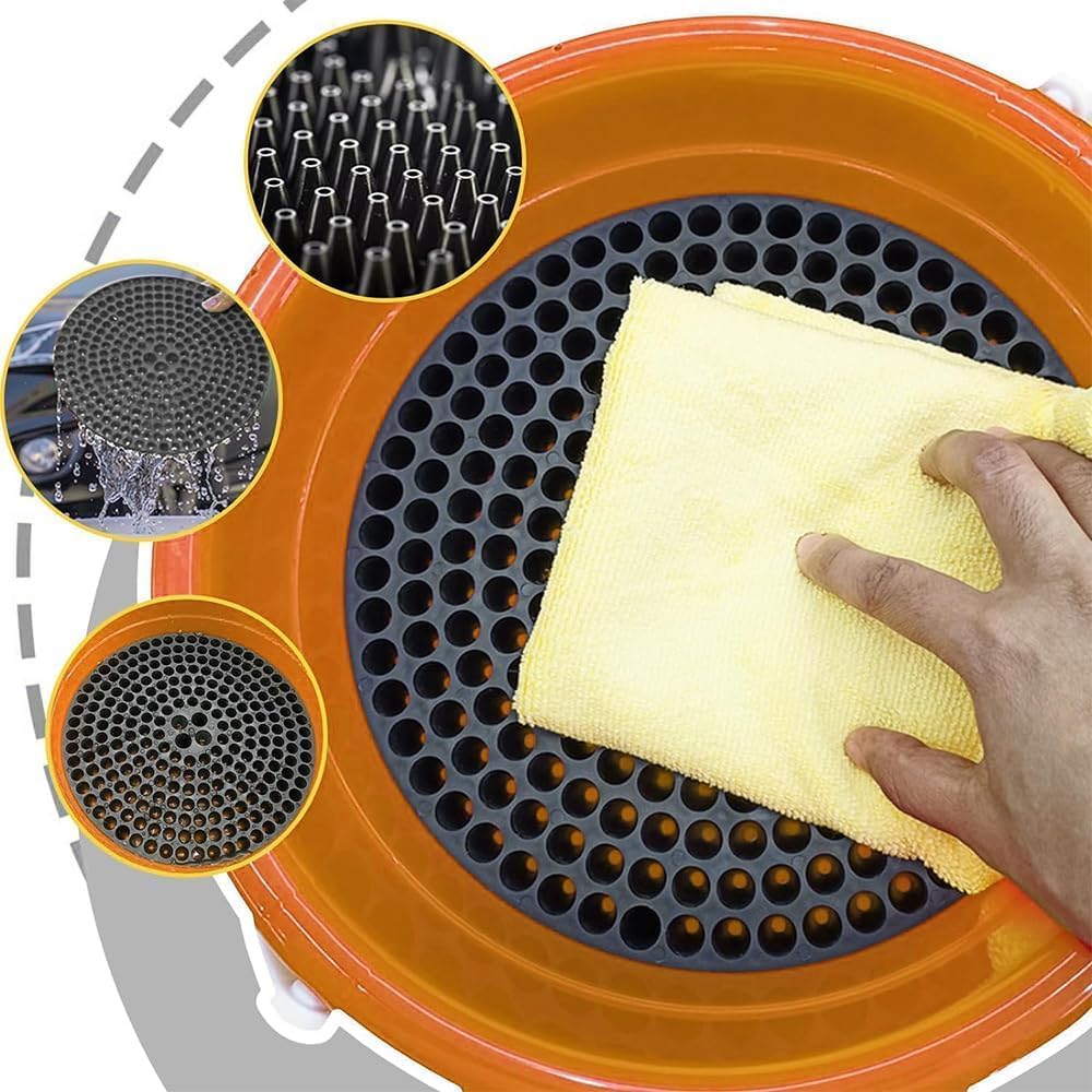 WASH & WHIPS Car Wash Kit - 3-Gallon Bucket with Particle Interceptor Trap, Shampoo, Chenille Mitt & Microfiber Soft Towel, 5pcs — photo 9 of 9