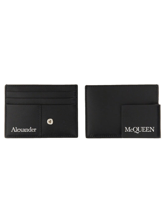 ALEXANDER MCQUEEN Mini Card Holder with Front Logo Print