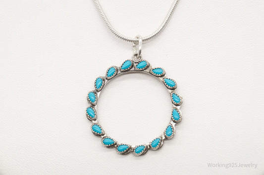 Vintage Native American Turquoise Sterling Silver Necklace — photo 2 of 9