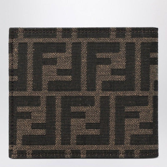 FENDI Jacquard Leather Bifold Wallet - Men's Mini Accessory