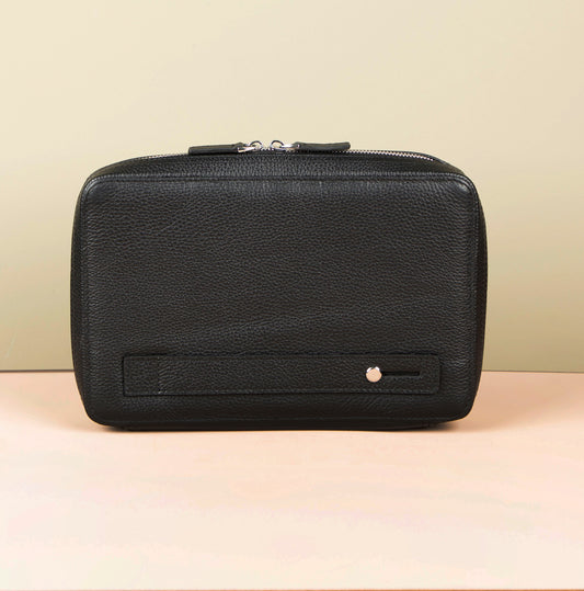 Leather Tech Organizer Case - Black - Oslo