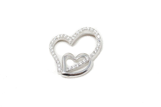 Vintage Open Hearts Collection CZ Sterling Silver Necklace Pendant — photo 2 of 9
