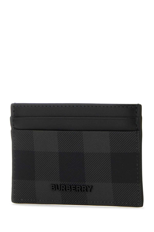 BURBERRY Checked Mini Canvas Card Holder