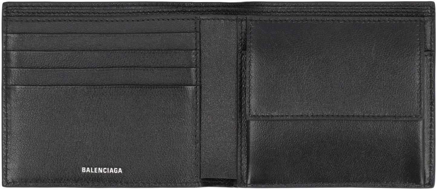 BALENCIAGA Mini Bifold Wallet with Logo Print
